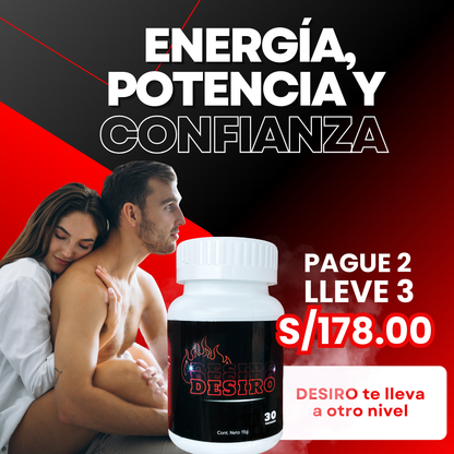 DESIRO – Potenciador Sexual Natural para Hombres y Mujeres